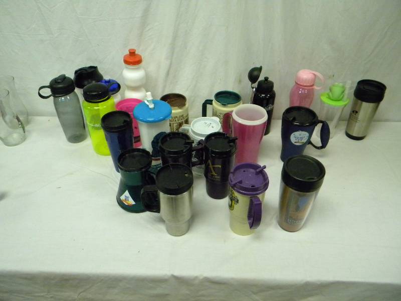 lot 443 image: Water bottles and Travel Mugs