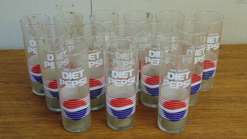 Diet Pepsi tall glasses