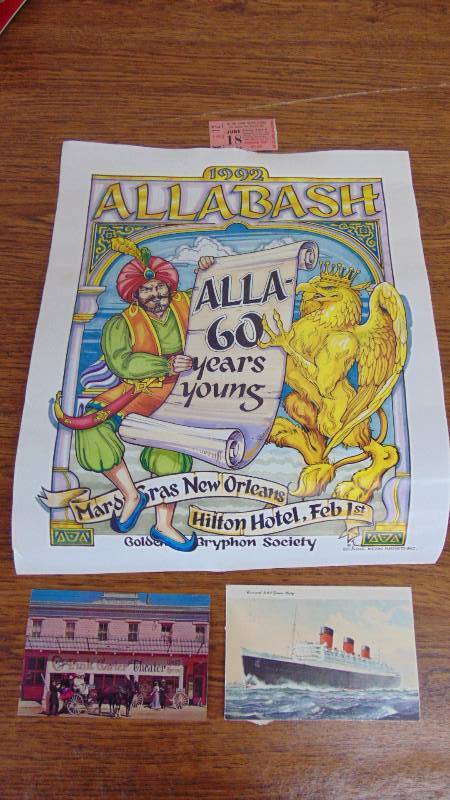 Vintage Theatre Memorbilia &  Queen Mary Post Card