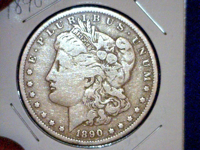 1890-O Morgan Silver Dollar, see pi...