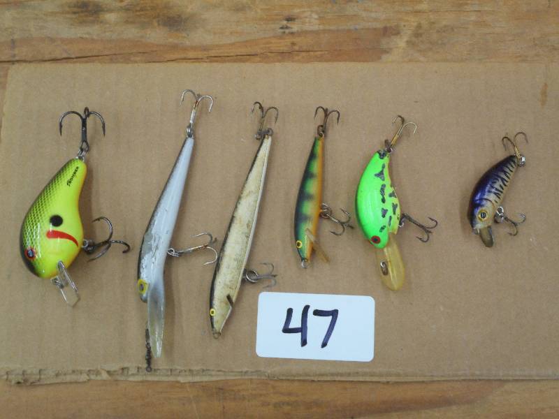 lot 47 image: (6) Assorted Crankbait Lures ...