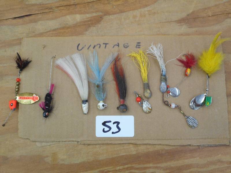 lot 53 image: (9) Assorted Vintage  Lures ...
