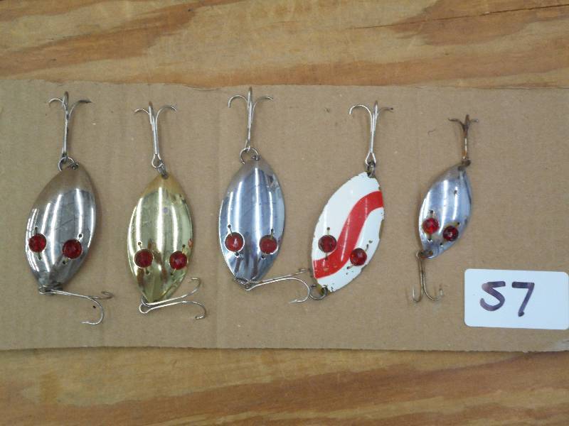 lot 57 image: (5) Red-Eye Spoon Lures ...