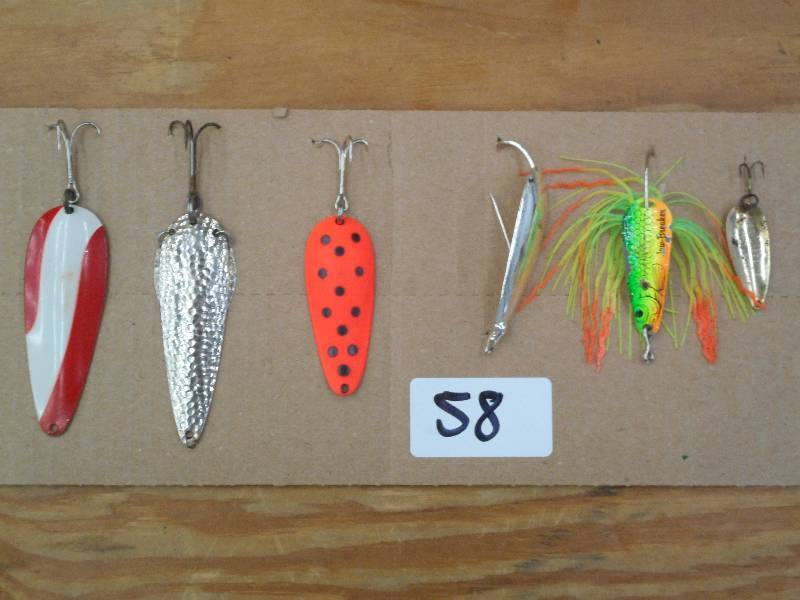 lot 58 image: (6) Assorted Spoon Lures ...