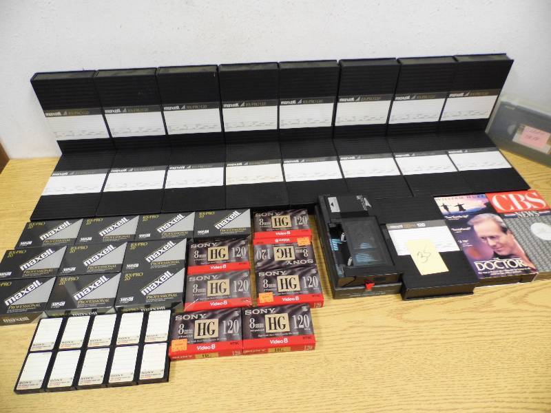 New 8mm, VHSC and VHS Tapes
