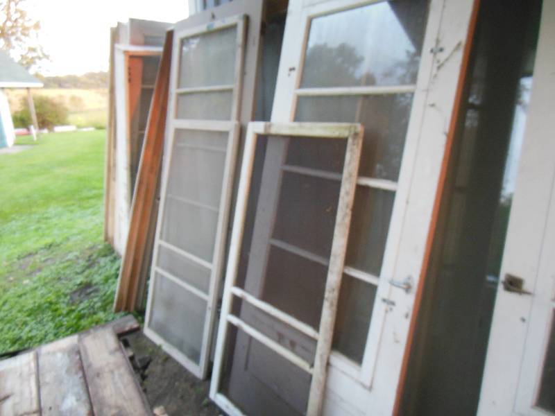 Pair Vintage Wood Storm Doors