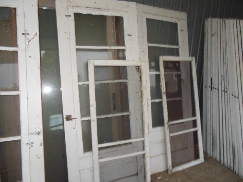 Pair Vintage Wood Storm Doors