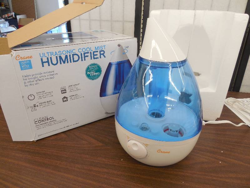 lot 47 image: Crane Drop Ultrasonic Cool Mist Humidifier with 1.0 Gallon Capacity
