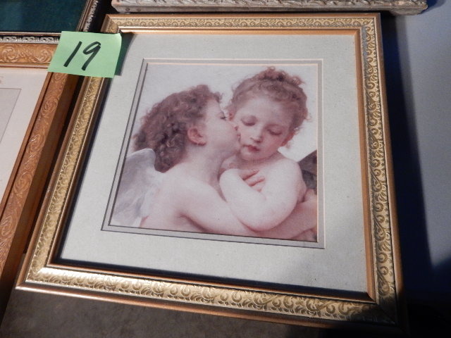 lot 19 image: 4 nicely framed pictures.. Look closely.. 1 Beatrix Potter