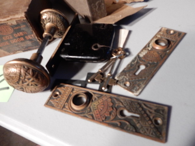 lot 22 image: Very old, Antique, Door set.. CORBIN