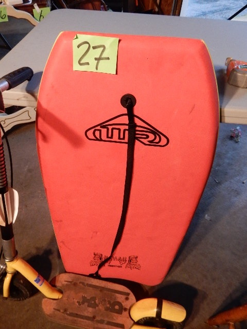 lot 27 image: GO-PED Scooter with Brake.  Hawaiian Thirty Six Boogie Board