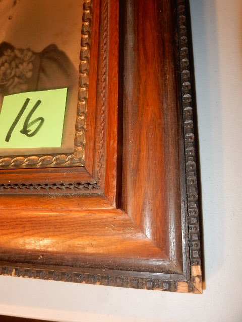 lot 16 image: Very nice, Oak and Plaster cast Framed Black and White photograph.