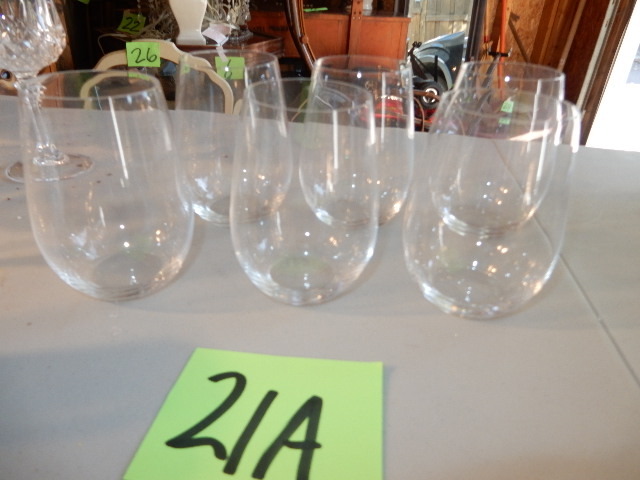 lot 21A image: 6, 4 in tall Tiffany crystal water glasses No chips.. NEW NEVER USED