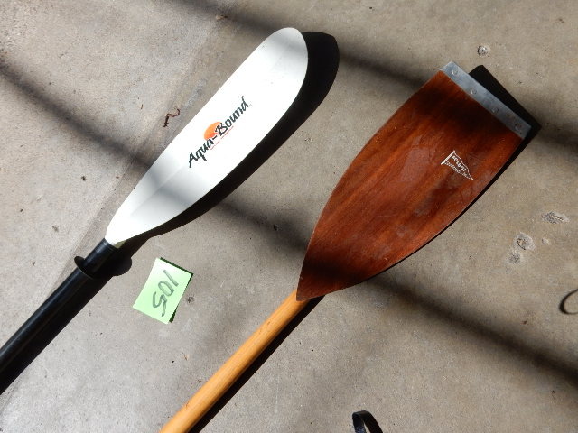 lot 105 image: 2, double ended paddles.. Probably for kayak