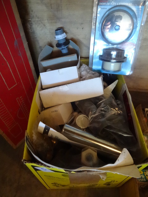 Box of Misc Plumbing Supplies