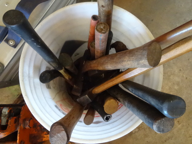 Pail of Misc Hammers