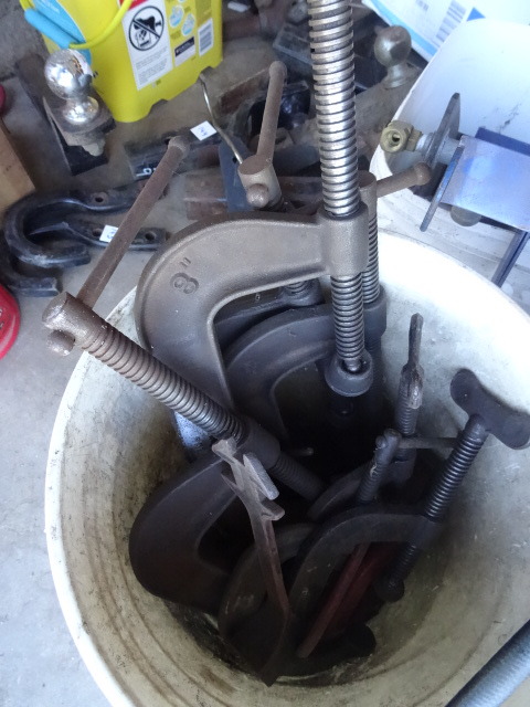Bucket of Misc C Clamps