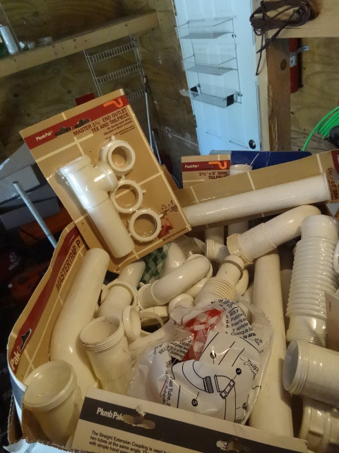 Box of Misc Plumbing Supplies