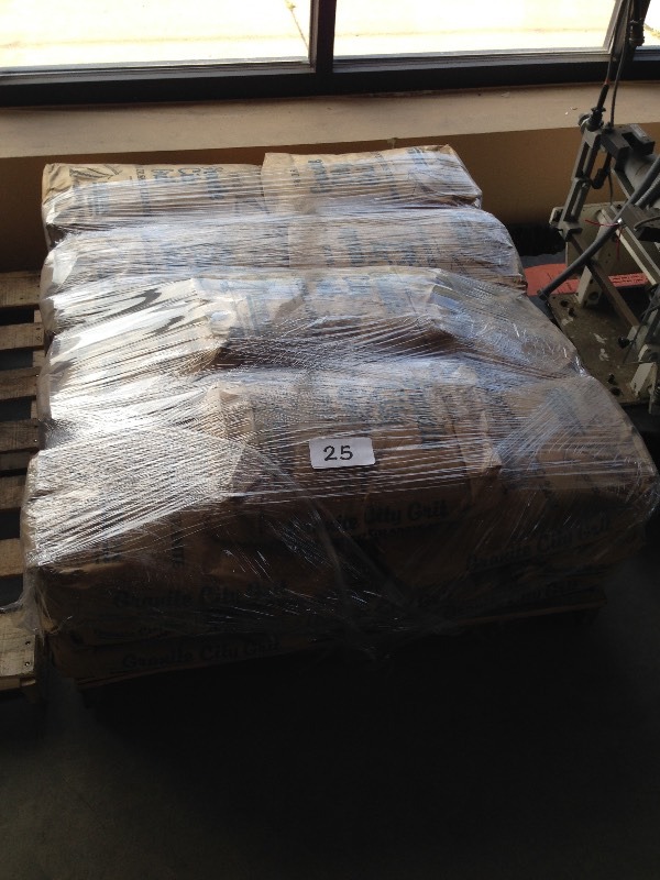 Pallet lot of crushed granite