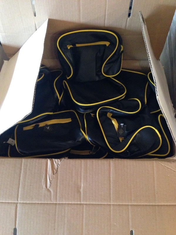 Box of approximately 100 black pouches  bags
