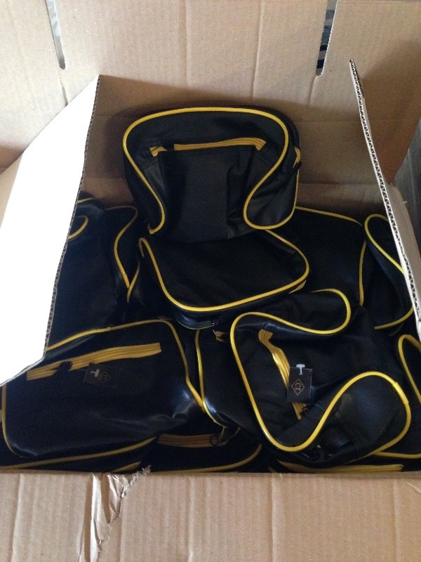 Box of approximately 100 black pouches  bags