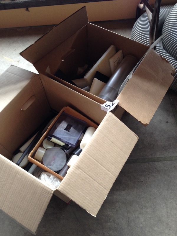 2 boxes of misc. plastic