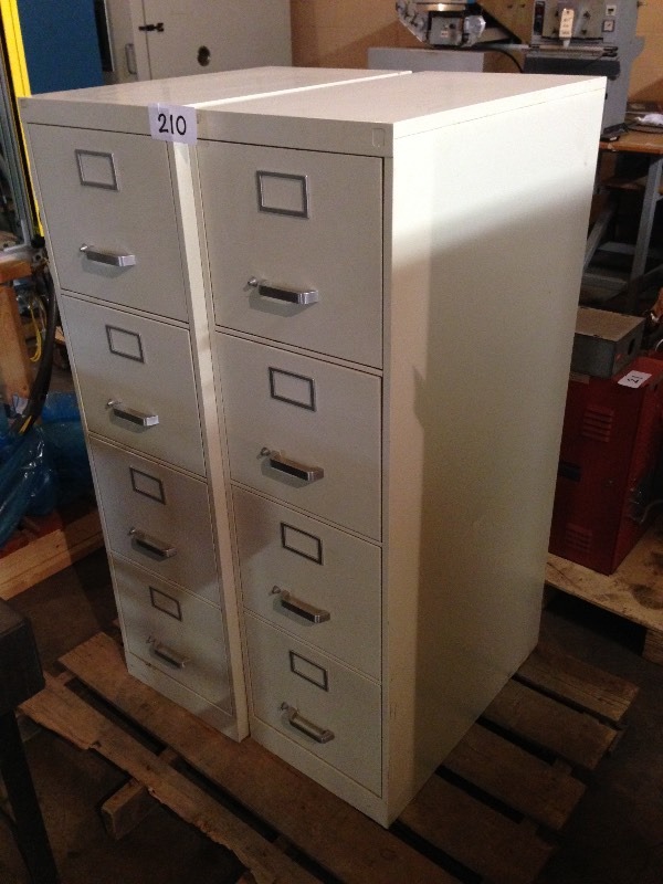 Lot of 2 metal filing cabinets