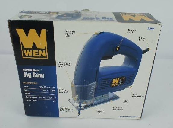 lot 12 image: Wen Variable Speed Jig Saw Wood Steel Cutting DIY 3.5 AMP 3702