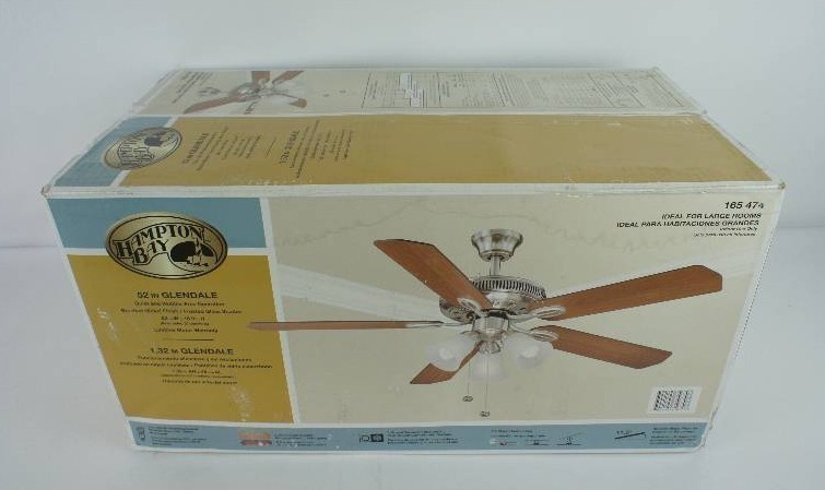 lot 29 image: Glendale 52 inch Brushed Nickel Ceiling Fan