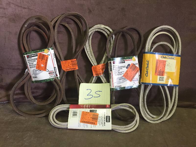 lot 35 image: Lot of Cub Cadet Tractor Belts - assorted sizes