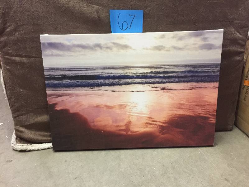 lot 67 image: Coastal Reflections IV Canvas Wall Art by Ariane Moshayedi
