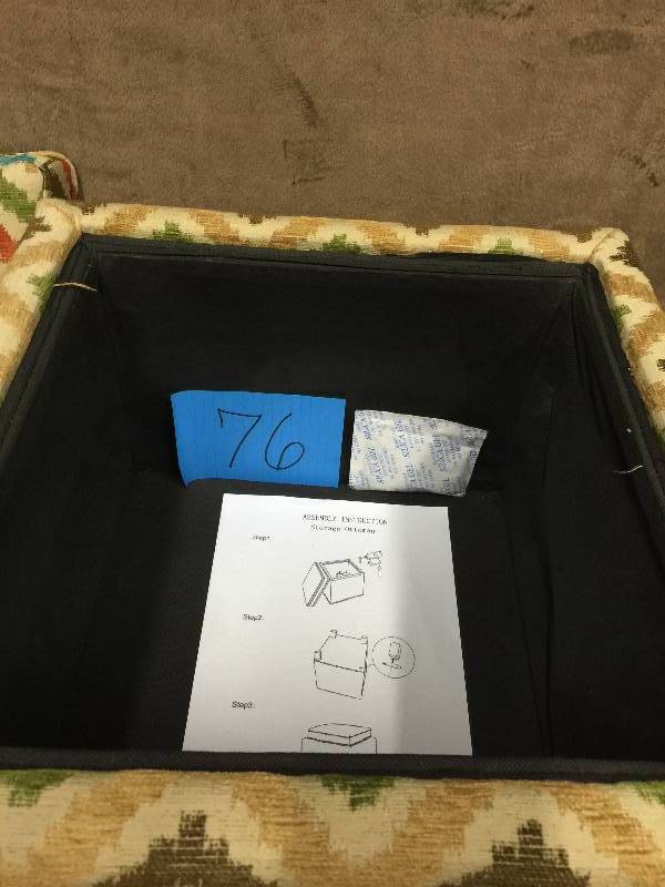 lot 76 image: Madison Park Allison Chevron Storage Ottoman & Pillows Set