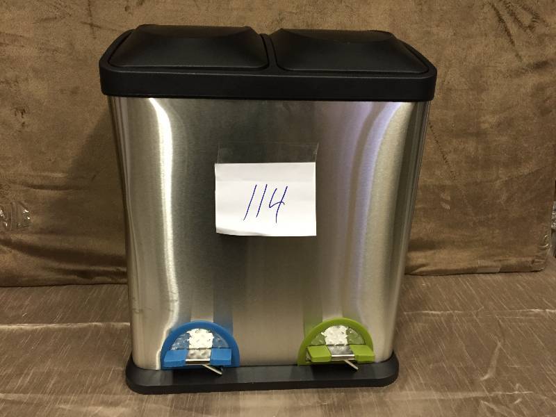 lot 114 image: Neu Home 30-liter Step Recycle Bin & Trash Can