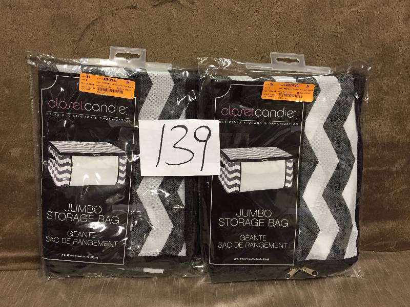 lot 139 image: Lot of 2 Jumbo Storage Bags