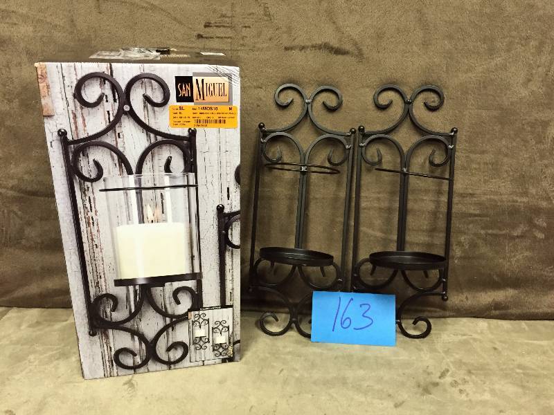 lot 163 image: San Miguel Winsor Wall Candle holders - missing glass containers