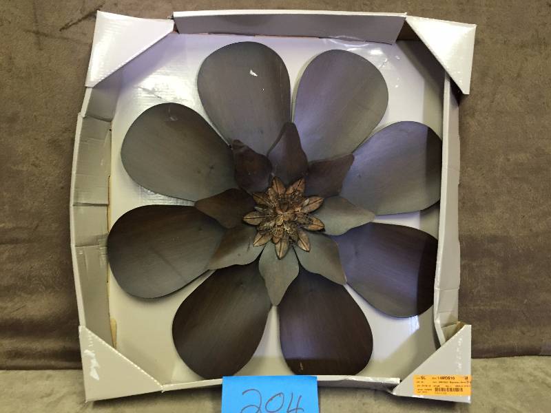 lot 204 image: Stratton Home Decor Espresso Flower Wall Dcor 20H x 20W x 2D