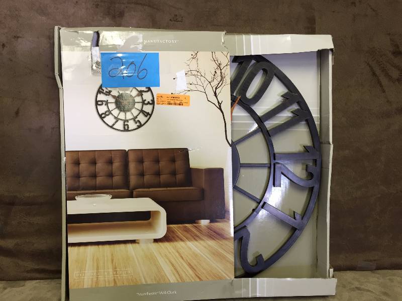 lot 206 image: FirsTime Manchester Wall Clock 24H x 24W x 2D (overall)