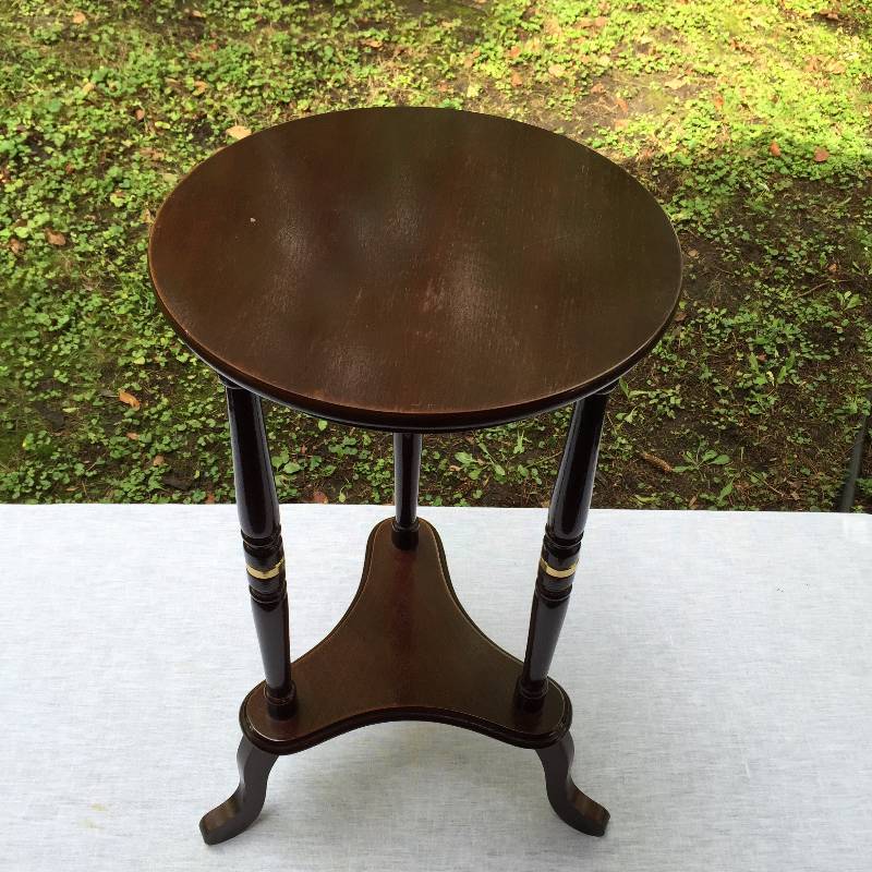 lot 006 image: Georgian 2 Tier Wood End Table Home Accent Furniture Round Coffee Side Tables Nightstand