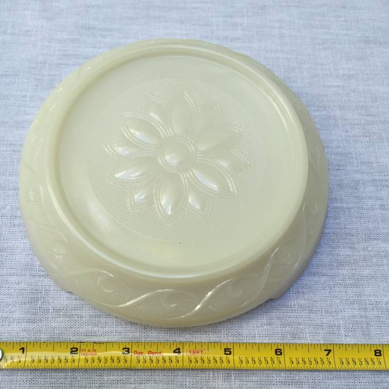 lot 029 image: Rare You will not find this anywhere Milk Glass Opaque Trivet Planter Coaster Lamp Base Etc Wow