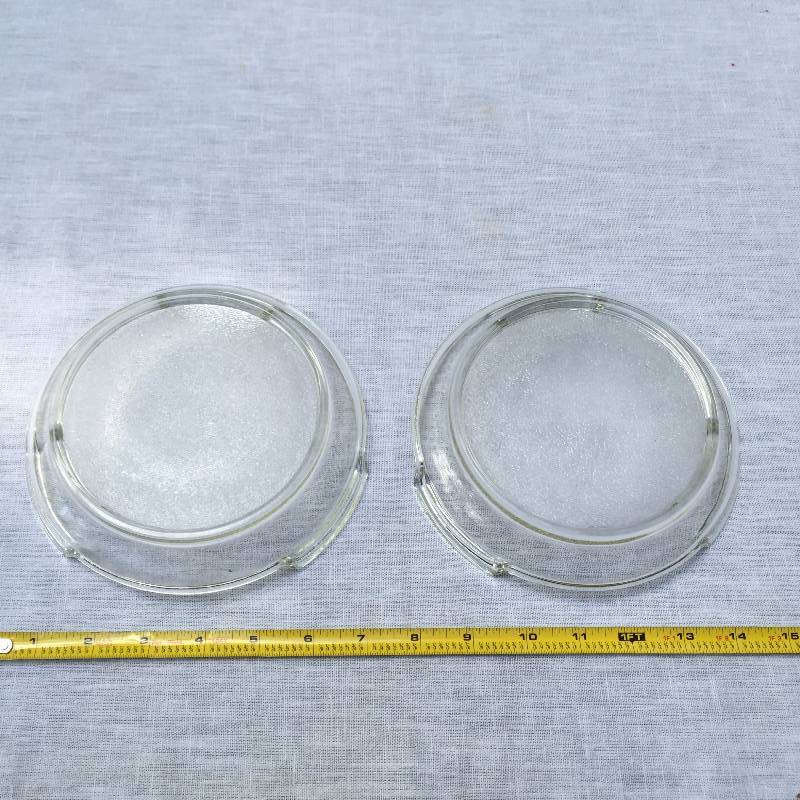 lot 030 image: Vintage Pair Clear Glass Trivets Planter Coaster Lamp Base