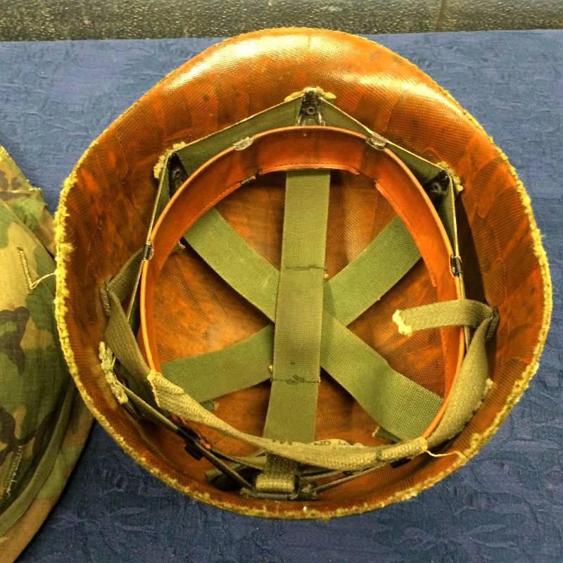 lot 076 image: Vintage Camouflage Cover Surplus Army Helmet
