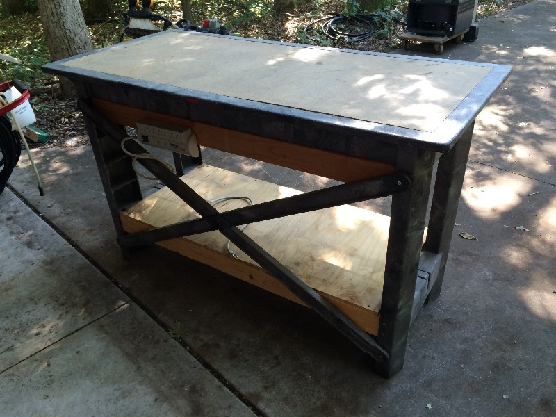 lot 49 image: Work Bench by Rubbermaid  5 ft x 28 w x 36 tall  with enhancements
