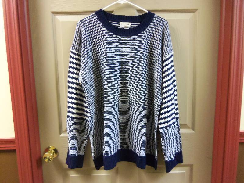 Blue and White Sweater