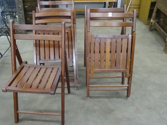 6 Folding Wood Chairs