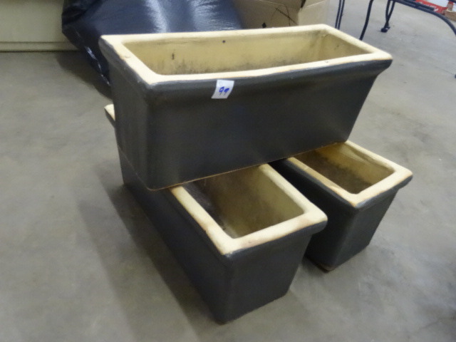 Ceramic Planters 20 X 8 X 8 Qty 3