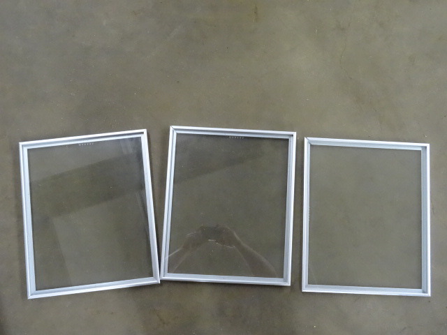 3 Aluminum Framed Picture Frames
