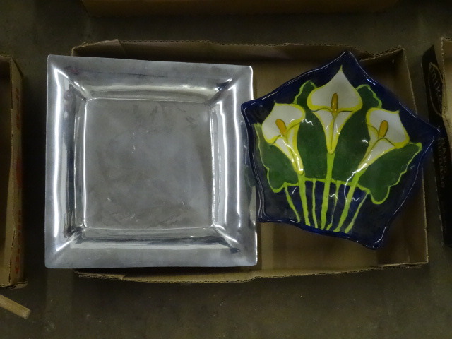 Aluminum Tray. Ceramic Bowl