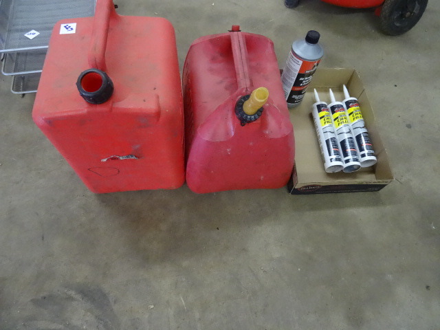 2 Gas Cans, Blacktop Crack Filler