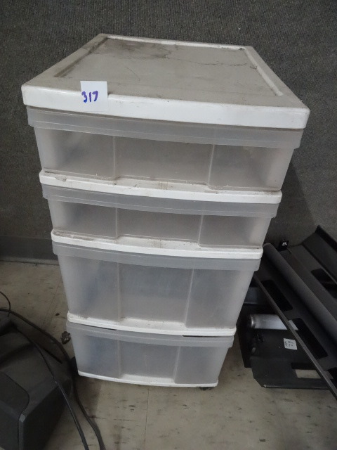 4 Drawer Plastic Bin on Wheels