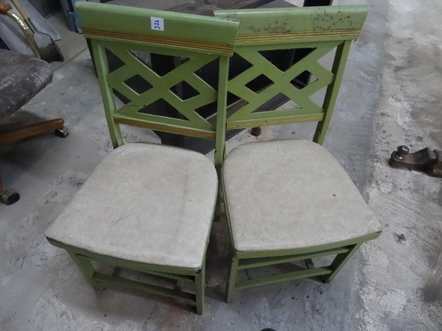 2 Wood Framed Vintage Chairs